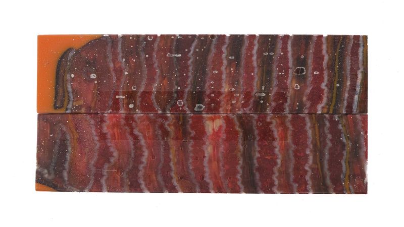 Manche de molaire de mammouth stabilisée ROUGE